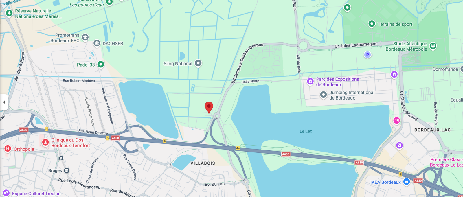Localisation agence sur Bordeaux Lac de Cityrent